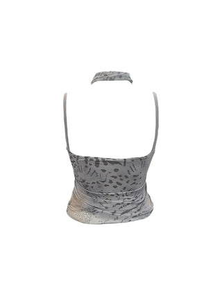 Kuro leopard print mash muffler sleeveless Kuro leopard mesh muffler nasi set