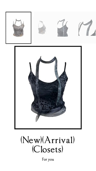 Kuro leopard print mash muffler sleeveless Kuro leopard mesh muffler nasi set