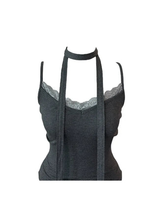 Vivian lace sleeveless muffler set