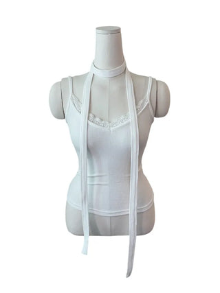 Vivian lace sleeveless muffler set
