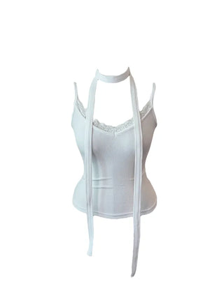 Vivian lace sleeveless muffler set