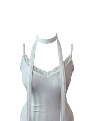 Vivian lace sleeveless muffler set