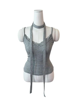 Vivian lace sleeveless muffler set