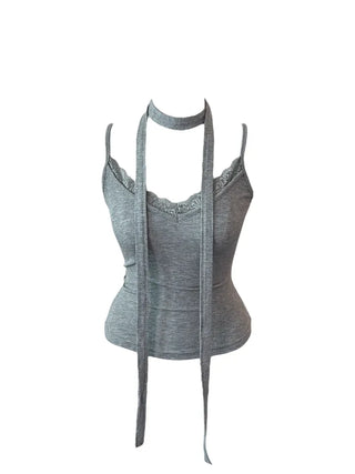 Vivian lace sleeveless muffler set