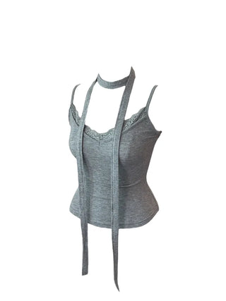 Vivian lace sleeveless muffler set
