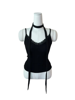 Vivian lace sleeveless muffler set