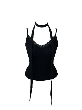 Vivian lace sleeveless muffler set