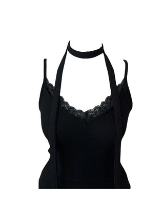 Vivian lace sleeveless muffler set