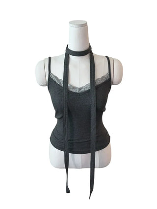 Vivian lace sleeveless muffler set