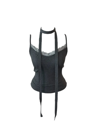 Vivian lace sleeveless muffler set