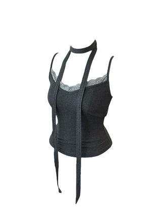 Vivian lace sleeveless muffler set