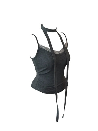 Vivian lace sleeveless muffler set