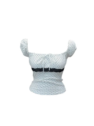 Doodoo dot lace top
