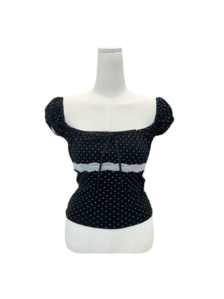Doodoo dot lace top