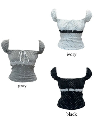 Doodoo dot lace top
