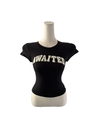 Cough patch lettering cropped T