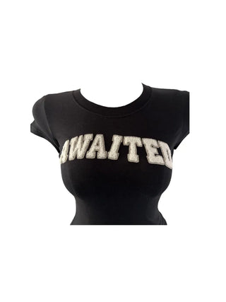Cough patch lettering cropped T