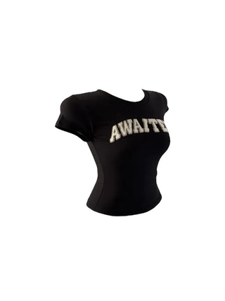 Cough patch lettering cropped T