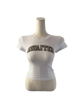 Cough patch lettering cropped T