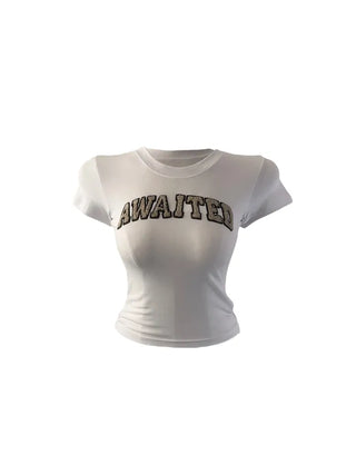 Cough patch lettering cropped T