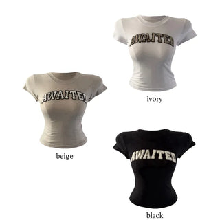 Cough patch lettering cropped T