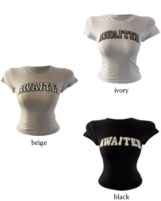 Cough patch lettering cropped T