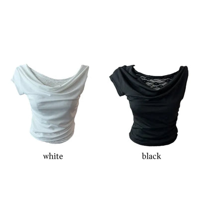 Hidden lace drape T