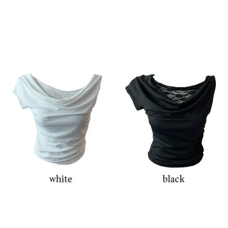 Hidden lace drape T