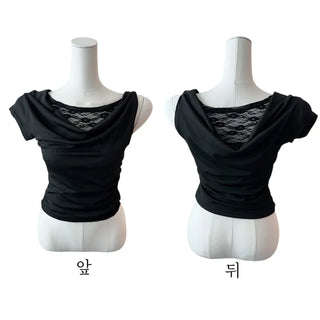 Hidden lace drape T