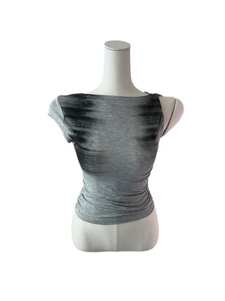 Faded twisted printed sleeveless short-sleeved T