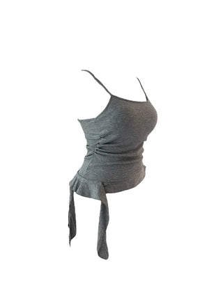 Peaky y2k frill top shirring sleeveless
