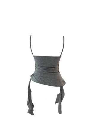 Peaky y2k frill top shirring sleeveless