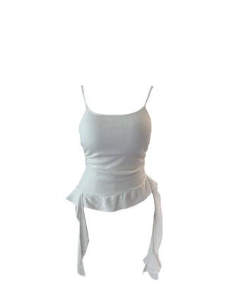 Peaky y2k frill top shirring sleeveless