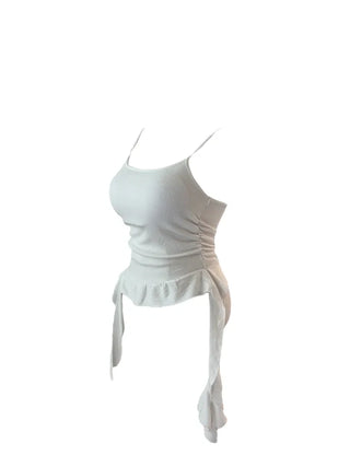 Peaky y2k frill top shirring sleeveless
