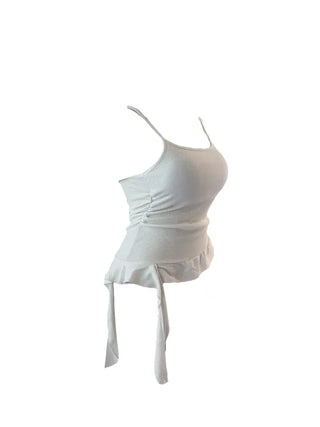 Peaky y2k frill top shirring sleeveless