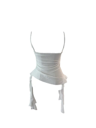 Peaky y2k frill top shirring sleeveless