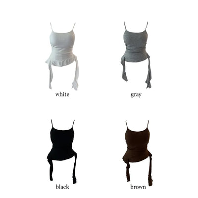 Peaky y2k frill top shirring sleeveless