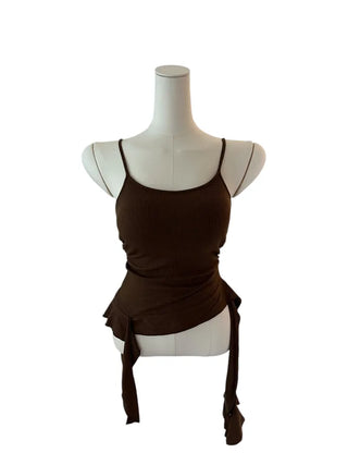 Peaky y2k frill top shirring sleeveless