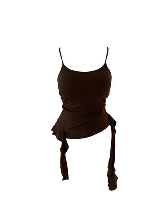 Peaky y2k frill top shirring sleeveless