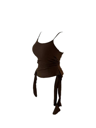 Peaky y2k frill top shirring sleeveless