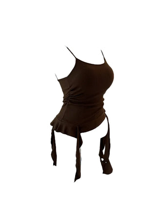 Peaky y2k frill top shirring sleeveless