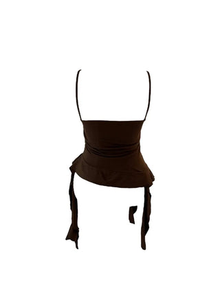 Peaky y2k frill top shirring sleeveless