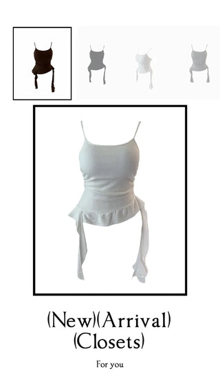 Peaky y2k frill top shirring sleeveless