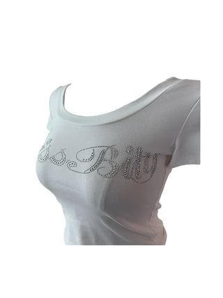Miss cubic u-neck cropped T