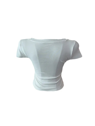 Miss cubic u-neck cropped T