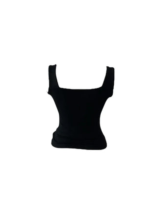 Uon Black Lace Slim Sleeveless Top