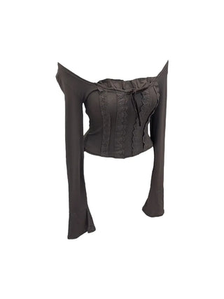 Boohoo ribbon punching lace T