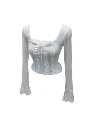 Boohoo ribbon punching lace T