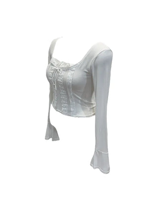 Boohoo ribbon punching lace T
