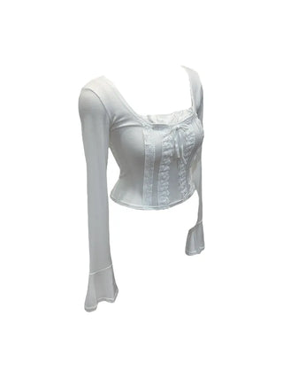 Boohoo ribbon punching lace T